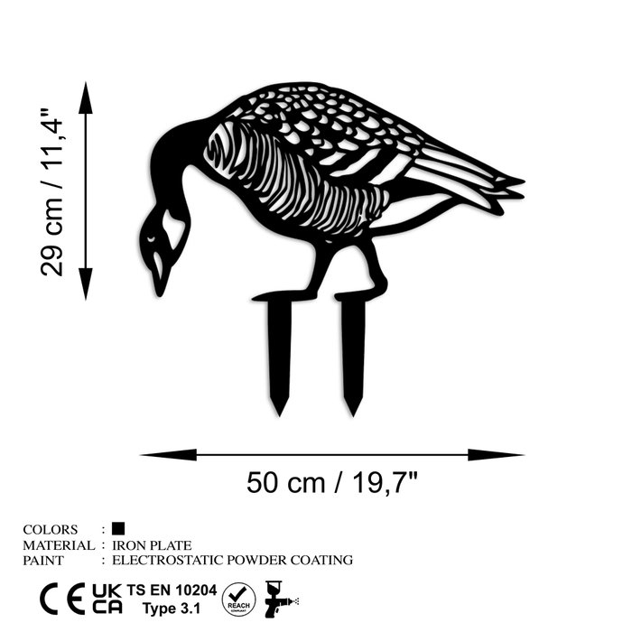 Aberto Design Goose 02 Decoración de Exterior Negra